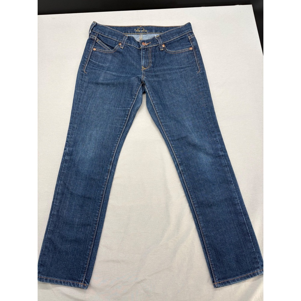 Old Navy The Diva Bootcut Jeans Womens 6 Short Blue Dark Wash Low Rise Stretch